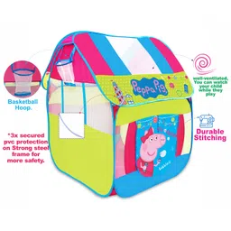 Itoys Peppa Pig Foldable Playhouse Tent For Kids- Big Pop-Up theme theme Play Tent For Toddler And Baby, Fill With Plastic Balls (Balls Not Included) (Peppa Pig Big Pop Up Tent, Multicolour) image 3