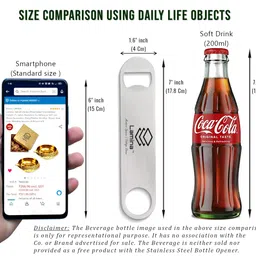 lamina Pack of 1 Stainless Steel Flat Bottle Cap Opener (Silver Color 7inch- Large) for Beer, Soda, Pop Off Bottle- Heavy Duty Thick Bar Blade for Kitchen, Hotels & Restaurant (with Storage Cover) image 4