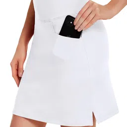 coorun Golf Skirt for Women Knee Length Lightweight Skorts Activewear Running Workout Sports Skirts White Medium- image 1