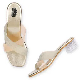 taydol women fancy block transparent heel footwear sandal (79) image 1