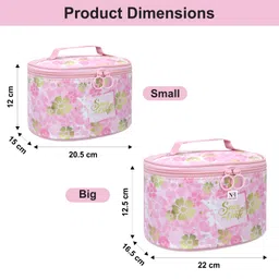 NFI essentials Set of 2 Piece Makeup Box Cosmetic Kit Storage Organizer Box Bridal Jewellery Organizer Trousseau Box Vanity Case for Women Girls image 4