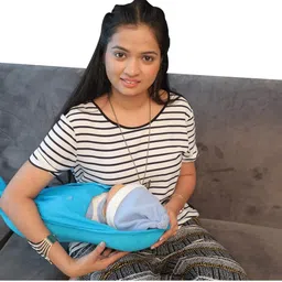 HOOPA 2-in-1 Hooded Feeding Pillow Turquoise Blue | Feeding Pillow with Cover | Nursing pad with Baby Cover Baby Carrier, Reclined Carrier, Infant Carrier image 1