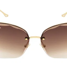 ted smith Women's UV Protection Brown Graded Lens Gold Butterfly Sunglasses image 5