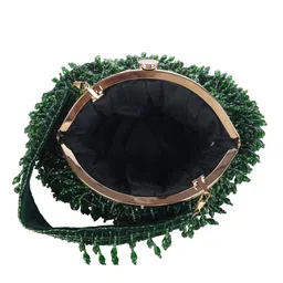 swisni Green green crystal batua bags II Women's Traditional Designer Clutch For Women & Girls II BATUA BAGS image 3