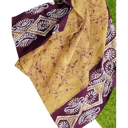hc Men cotton lungi (unstitched, yellow, pure cotton, batik print, 2 meter) image 3