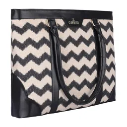 the clownfish Miranda Series 15.6 inch Laptop Bag For Women Printed Handicraft Fabric & Faux Leather Office Bag Briefcase Hand Messenger bag Tote Shoulder Bag image 2