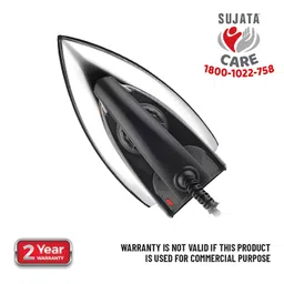 Sujata Smooth Slide 1100 Watts Dry Iron | Overheat Protection Thermal Fuse | American Heritage Double Coat Non-stick | Designed for Tricky Areas image 2