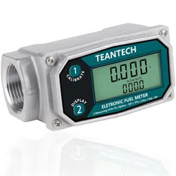 Flow Meter - 1 inch Digital Flow Meter Aluminum Alloy Engineered Flowmeter Turbine Flow Meter Oil Fuel Flow Meter for Measure Diesel Kerosene Gasoline (1 inch) image 1