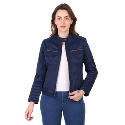 leather retail Women's Suede Faux Leather Jacket image 1