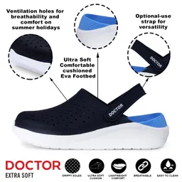 doctor extra soft Men's Classic Ultra Soft Clogs/Sandals with Adjustable Back Strap for Adult| Comfortable & Lightweight| Stylish & Anti-Skid|Indoor & Outdoor Waterproof Casual Mules Gents/Boys D-530 image 2