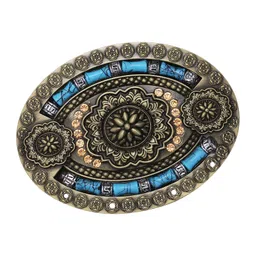 club bollywood Men's Indian Style Turquoise Metal Buckle Accessory image 2