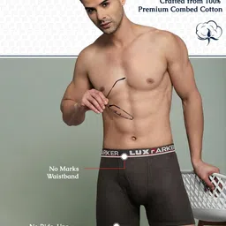 lux parker Men's Cotton Modern Solid Trunks image 4