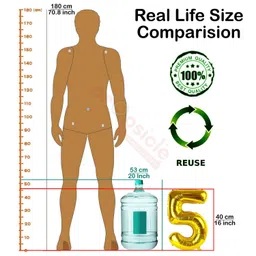 Propsicle 16 inch Birthday Foil 5 Number Helium Balloon Party Decoration Golden Pack of 1 | 5 Year No. Balloons Birthday/Anniversary | Five Number image 2