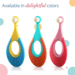 LuvLap Super Soft Baby Toothbrush, Ultra Soft baby toothbrush with High Density unique 10,000+ Floss Bristles for ultimate Baby Gum Care, BPA Free, 3M+, Multicolour (Assorted Colours, Colours may vary) image 2