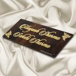 abaj laser art ABAJ Wooden Customized Name Plate For Home Entrance/Ideal For House/Villa/Bungalow/Flat/Office/Elegant Design/3D Letters/Longer Life (Size - 14x6 Inch) MAYANK image 1