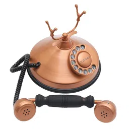 generic Decor Antique(Non Working) Copper Antique Finish Decorative shopeace Telephone image 1