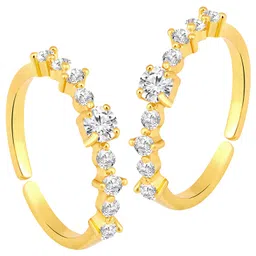 peora Cubic Zirconia Studded Adjustable Toe Ring Stylish Bichiya Fancy Daily Regular Jewellery for Women image 1