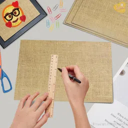 Lakeer A4 Laminated Jute Sheet Pack of 5 Pcs Burlap -No Fray Fray Natural for Craft, Artwork, DIY, Gift Wrapping, Wedding, Event & Home Decore image 4