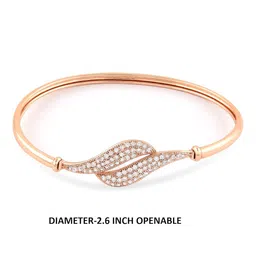 zaveri pearls Rose Gold Contemporary Cubic Zirconia Bangle Style Brass Kada For Women-ZPFK10383 image 5