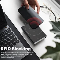 storite 2 Pack Black Metal RFID Blocking Aluminium Pop Up Slim Credit Or Debit/ATM Card Holder Case Holds 6 Bank Cards Case for Men & Women - (9.5 x 0.9 x 6 Cm) image 5