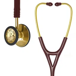 ELKO EL-250 DEXA III Ti Golden Edition Titanium dual head acoustic stethoscope | Adult & Pediatric Stethoscope with Double-sided Natural Titanium Chestpiece | Two-Way PVC Tubing | Doctors & Medical Students (Brown) image 1
