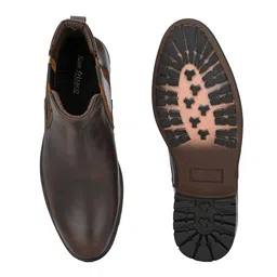 san frissco High Top Chelsea Boots for Men's/Slip On Wearable Anti-Slip Leather Boots for Office/Fashionable Ankle Boots for Men image 5