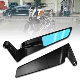OBEROI'S TRADERS Bike Rear View Side Handle Bar Mirror | York Nut Fitting | Stealth Convex Glass for KTM Duke 125 | 200 | 250 | 390 image 1