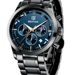 by benyar BENYAR Stylish Mens Watch Chronograph Quartz Movement Business Sport Design 3ATM Waterproof Elegant Gift for Men image 1