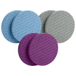 atorse ATORSE® Anti Slip Small Round Knee Pad Yoga Mats 2 Pieces Portable For Gym Exercise Purple image 3