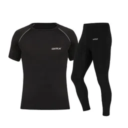 wmx Men's Polyester Sports Running Set Compression Half Sleeve T-Shirt, Pants Skin-Tight Long Sleeves Quick Dry Fitness Tracksuit Gym Yoga Suits Set of 2 image 1