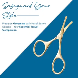 Beauté Secrets Nasal Safety Personal Grooming Scissors for Nose Hair Cutting, Beard, Mustache, and Eyebrow | Nose Hair Remover & Trimmer with Blunt Round Tip & Heavy Duty Non Rusting SS Metal | Travel Friendly Men's Grooming Essential image 2