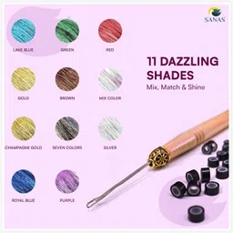 sanas (12Pcs) Hair Tinsels For Women Hair Tinsel Glitter Extensions Highlighter Strips Extensions Glitter Spray Coloured Hair Extensions Strips Women12pcs Multicolour image 4