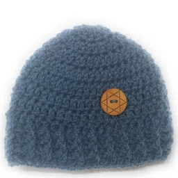 sabzcreations Baby Boys Wool Caps Newborn (Pack of 3) Blue,Grey and Mauve_0-3months image 4