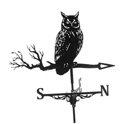 club bollywood CLUB BOLLYWOOD® Retro Iron Black Owl Weathervane Fence Mount Weather Vane Barn Ornament|Home & Garden | Yard, Garden & Outdoor Living | Garden D?©cor | Weathervanes|1 Piece Weather Vane image 1