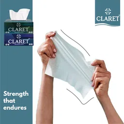 Claret Facial Tissue Box - 200 Pulls, 2-Ply, 3-in-1 Pack - Soft, Strong & Hygienic for Daily Use - Perfect for Face, Hands, Cleaning, Kitchen & Car image 5