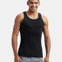 jockey FP04 Men's Super Combed Cotton Rib Round Neck Sleeveless Vest with Extended Length for Easy Tuck image 5
