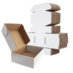 Box Brother 3 Ply White Flap Corrugated Packaging Box Size: 5x5x2 Length 5 inch Width 5 inch Height 2 inch 3Ply Corrugated Packaging Box (Pack of 25) image 1
