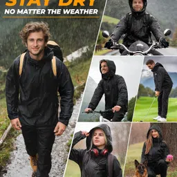 4v1 Champion Premium Waterproof Raincoat for Men & Women | Lightweight, Breathable & Durable | Hooded Rain Jacket with Storage Pouch | All-Weather Protection image 5