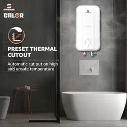 Standard Calor 5 Litre Instant Water Geyser 3000 Watts | Stainless Steel Tank | Rust Proof Body | Automatic Cut Off, 2 Year Comprehensive Warranty (White) By Havells image 2