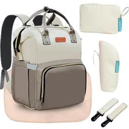 Motherly Envy Diaper Bag for Mothers for Travel, Maternity Bag for Newborn Baby, Mother Travelling Bag, Multi Pocket Waterproof Hospital Bag for moms with Offers (Cream Grey) image 1