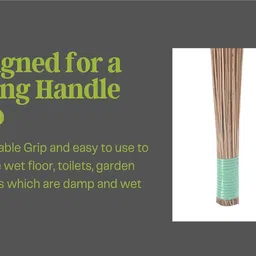 ROTZ Floor Cleaning Natural Coconut Grass Broom Sticks (Set of 2) image 4