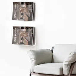 Elegant Creations Wall Mount Clear Acrylic Magazine Rack, Folder Organizer, Chart Holder, File Storage Rack(1 Count) image 4