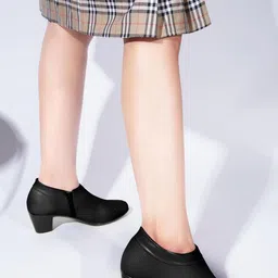 tryme Latest and Stylish Stunning Block Heel Extra Cushion Inner Sole Boots with Zip Look for Womens and Girls image 2