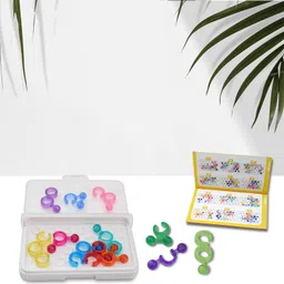 NARAYANMUNI IQ Link Game,Travel Game For Kids And Adults,Brain Game IQ Games With 120 Chalenges (Link Game), Multicolor image 2