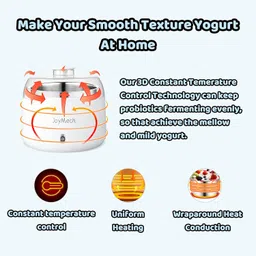 JoyMech Yogurt Maker, Greek Yogurt Maker Machine with Constant Temperature Control, Stainless Steel Container, 1.1 Quart for Home Organic Yogurt image 3