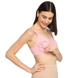 evamomies Women's Cotton Lycra Full Cup Non-Wired & Non-Padded Feeding Bra | Nursing Bra | Maternity Bra image 5