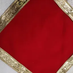 generic Pooja Aasan for Mandir 12 x 12 inch Red Velvet Pooja Mats, Baithak Assan Pooja Mat Square Shape & Soft Velvet Material Maditation Prayer Mat (Pack of 2) image 5