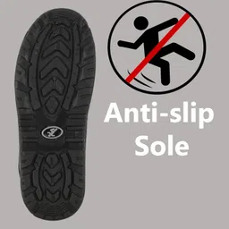 ELECANT Lace-up Steel Toe, PVC Sole and Rexine Upper Black Safety Shoes for Construction, Factory and Industrial Work||Safety Shoes for Men image 4