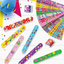 Jubobu Birthday Theme Return Gifts - 12Pcs Slap Bracelets for Kids Party image 5