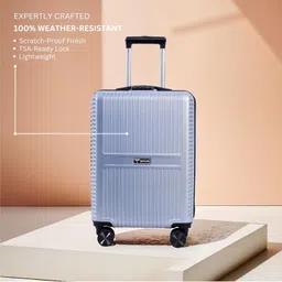 impulse Urban Polycarbonate (PC) Trolley Bag for Travel Large Cabin Check in, Luggage Bag Travel Hard Case with 8 Wheels 360 Degree Wheeling System (Silver, Large) image 2